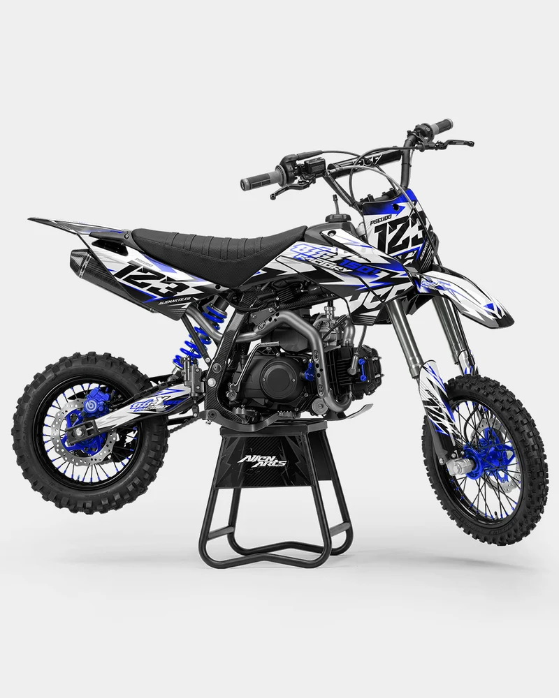 RAMPAGE - Kit Déco Dirt Bike Semi-Personnalisable - Bleu foncé
