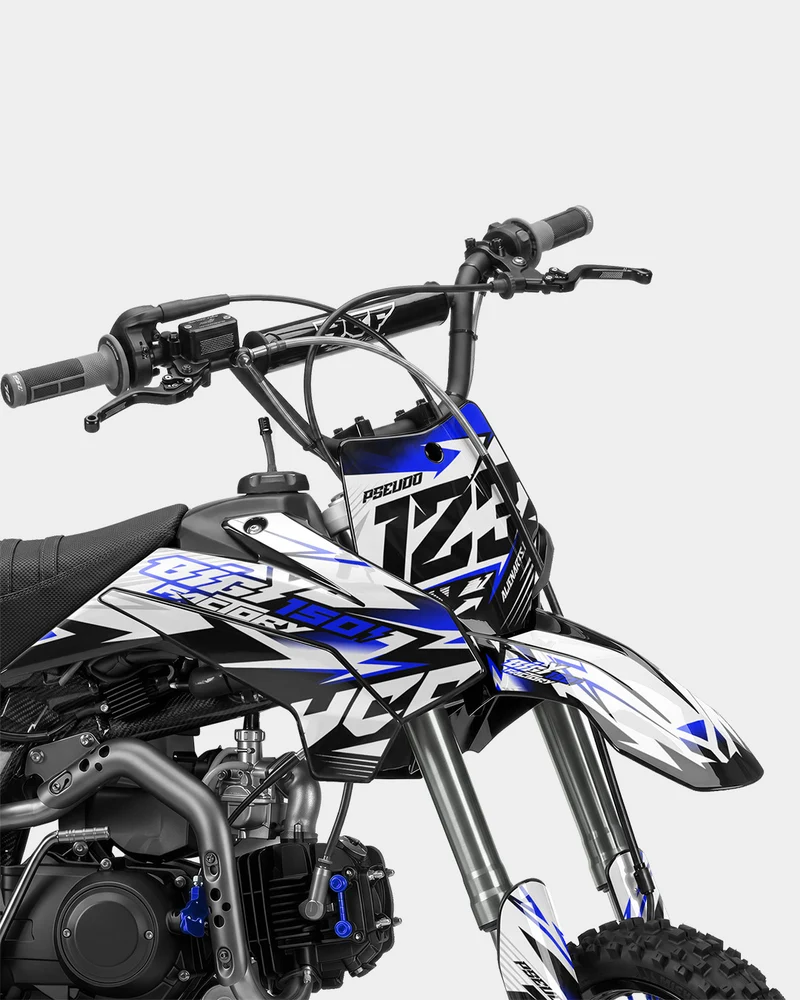 RAMPAGE - Kit Déco Dirt Bike Semi-Personnalisable - Bleu foncé