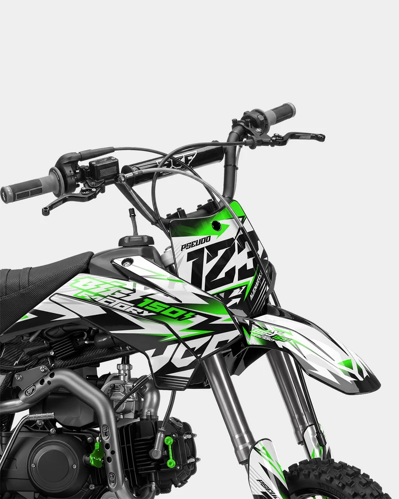 RAMPAGE - Kit Déco Dirt Bike Semi-Personnalisable - Vert