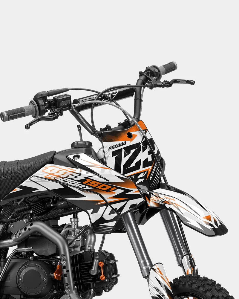 RAMPAGE - Kit Déco Dirt Bike Semi-Personnalisable - Orange