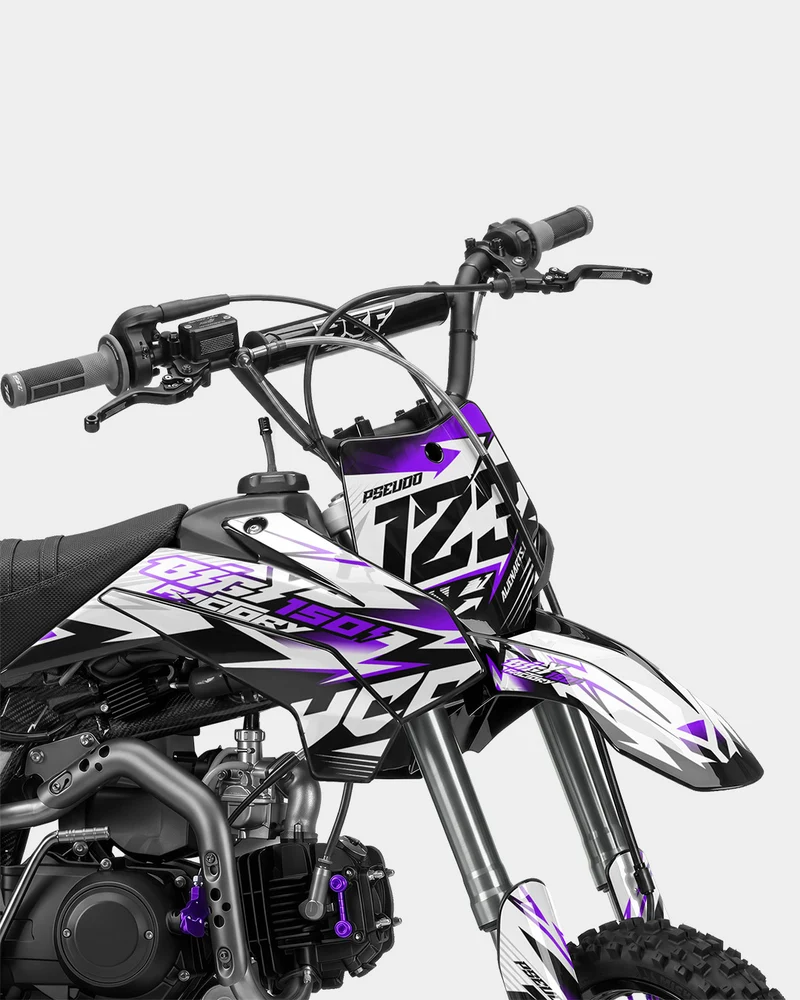 RAMPAGE - Kit Déco Dirt Bike Semi-Personnalisable - Violet