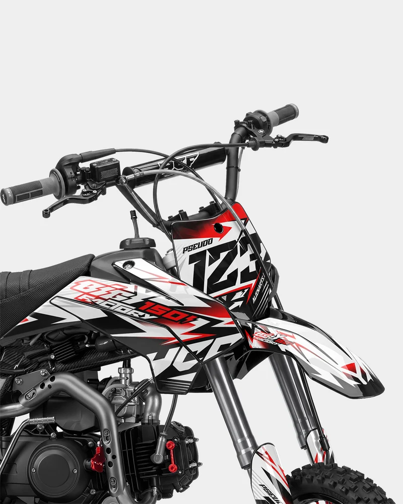 RAMPAGE - Kit Déco Dirt Bike Semi-Personnalisable - Rouge