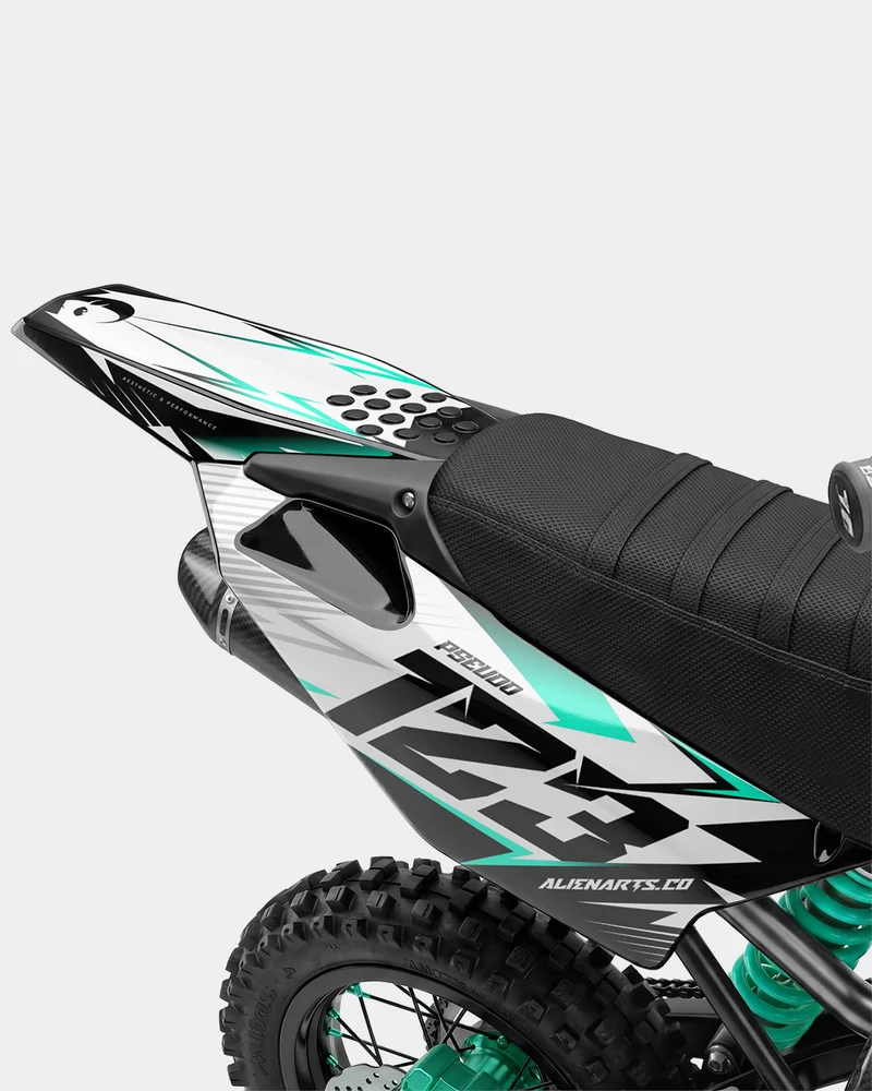 RAMPAGE - Kit Déco Dirt Bike Semi-Personnalisable - Turquoise