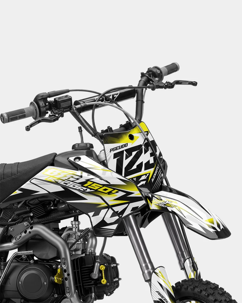 RAMPAGE - Kit Déco Dirt Bike Semi-Personnalisable - Jaune