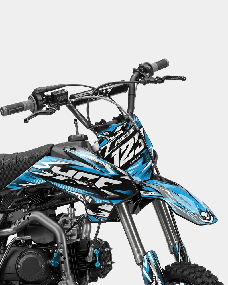 REAPER - Kit Déco Dirt Bike Semi-Personnalisable - Bleu