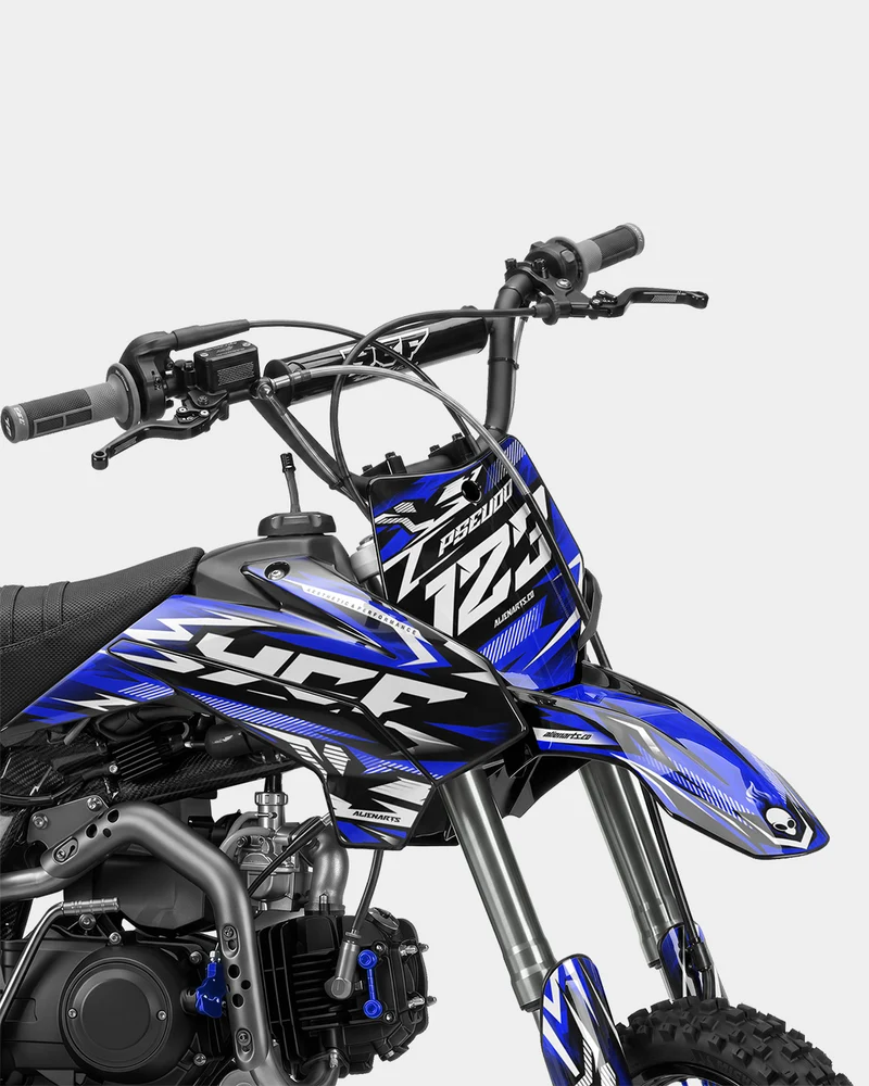 REAPER - Kit Déco Dirt Bike Semi-Personnalisable - Bleu foncé