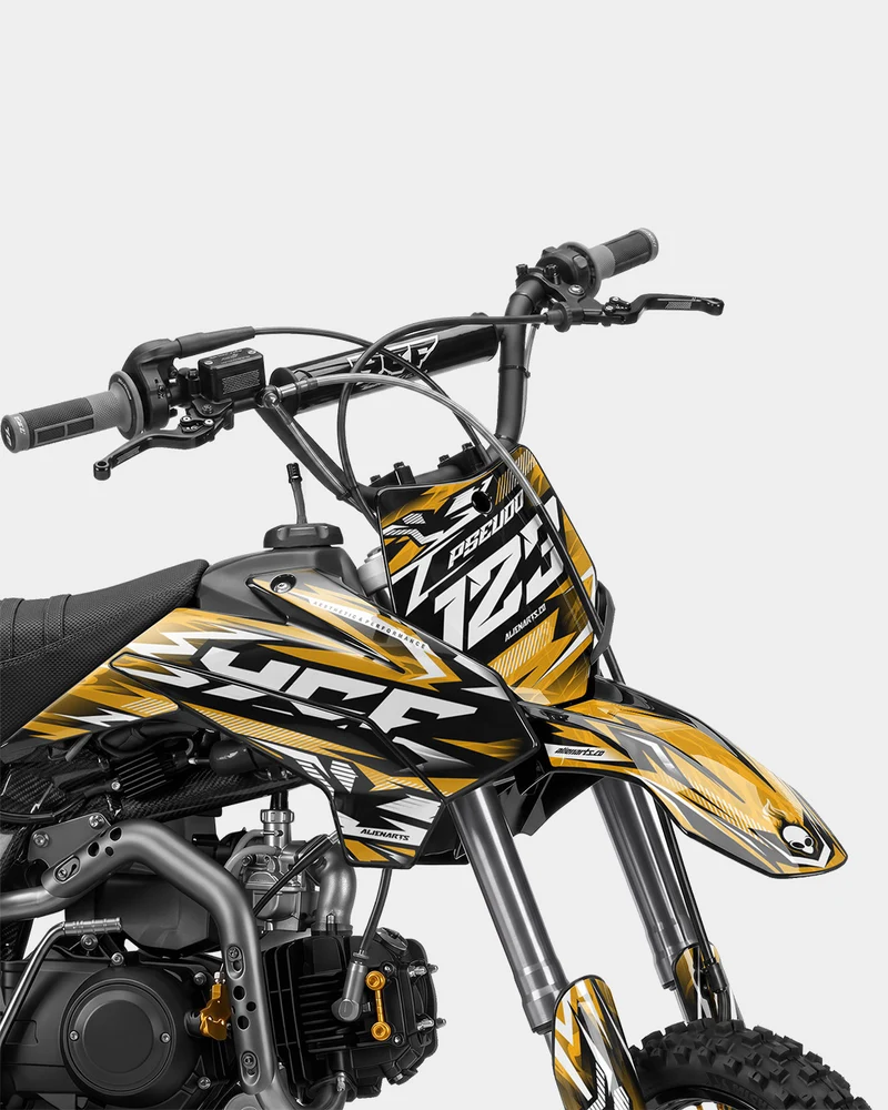 REAPER - Kit Déco Dirt Bike Semi-Personnalisable - Jaune foncé