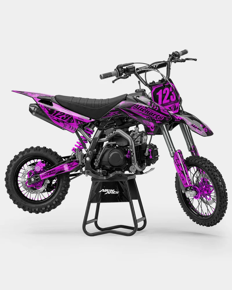 SKIDZO - Kit Déco Dirt Bike Semi-Personnalisable - Rose