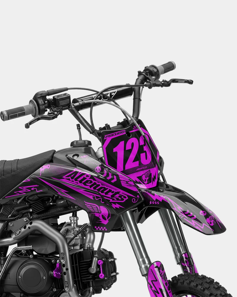 SKIDZO - Kit Déco Dirt Bike Semi-Personnalisable - Rose