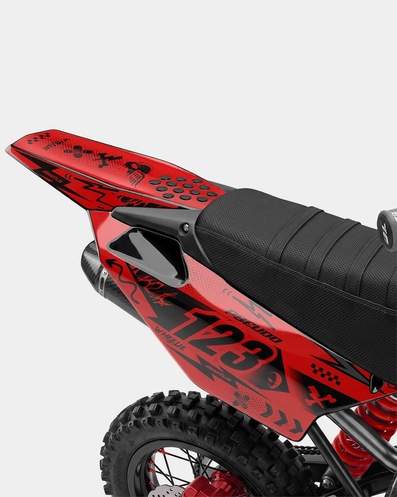 SKIDZO - Kit Déco Dirt Bike Semi-Personnalisable - Rouge