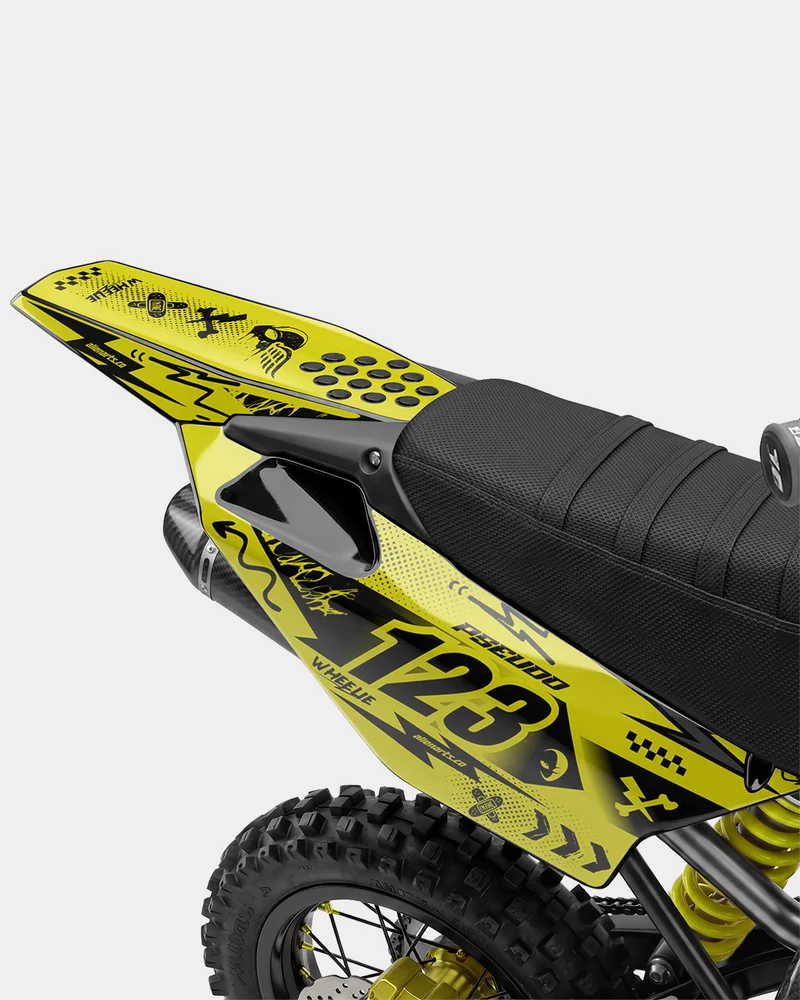 SKIDZO - Kit Déco Dirt Bike Semi-Personnalisable - Jaune