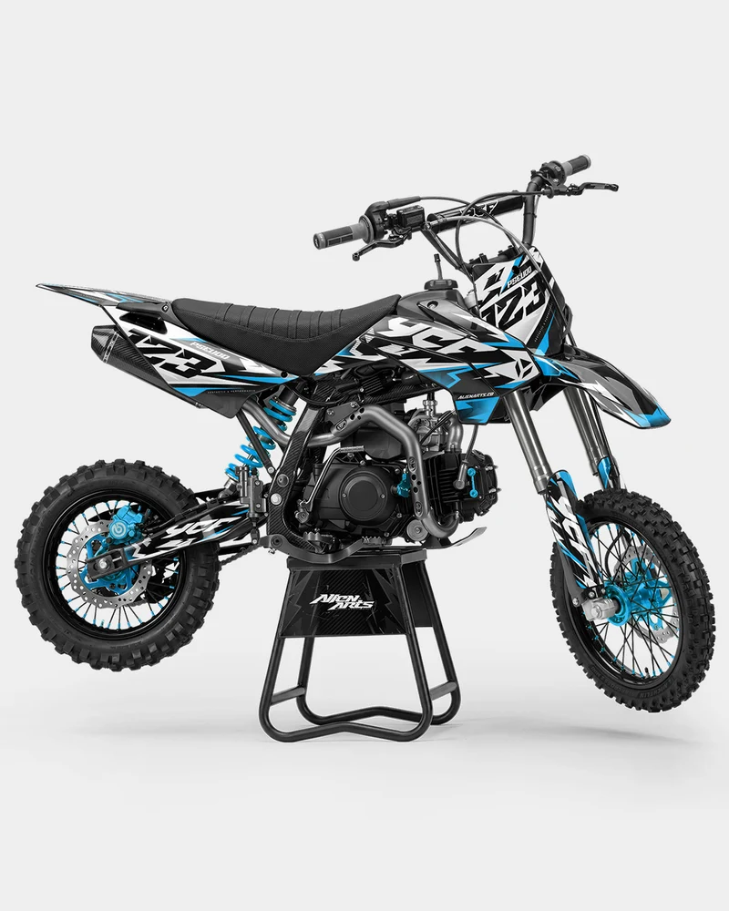 TOHARI - Kit Déco Dirt Bike Semi-Personnalisable - Bleu