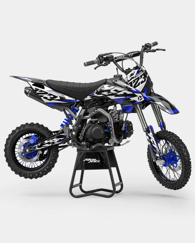 TOHARI - Kit Déco Dirt Bike Semi-Personnalisable - Bleu foncé