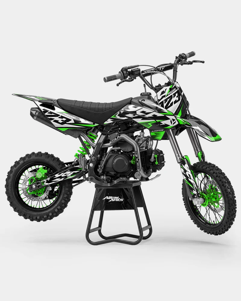 TOHARI - Kit Déco Dirt Bike Semi-Personnalisable - Vert