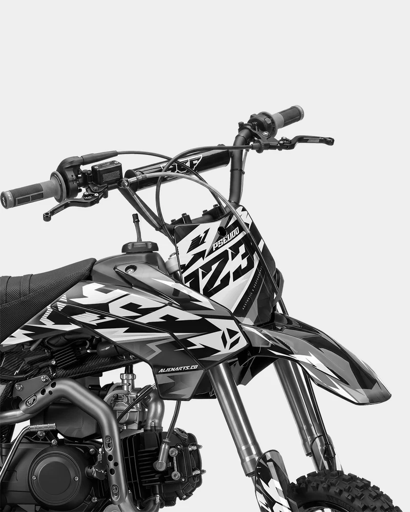 TOHARI - Kit Déco Dirt Bike Semi-Personnalisable - Gris