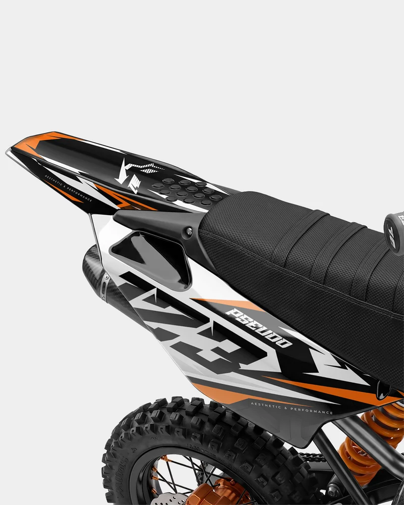 TOHARI - Kit Déco Dirt Bike Semi-Personnalisable - Orange