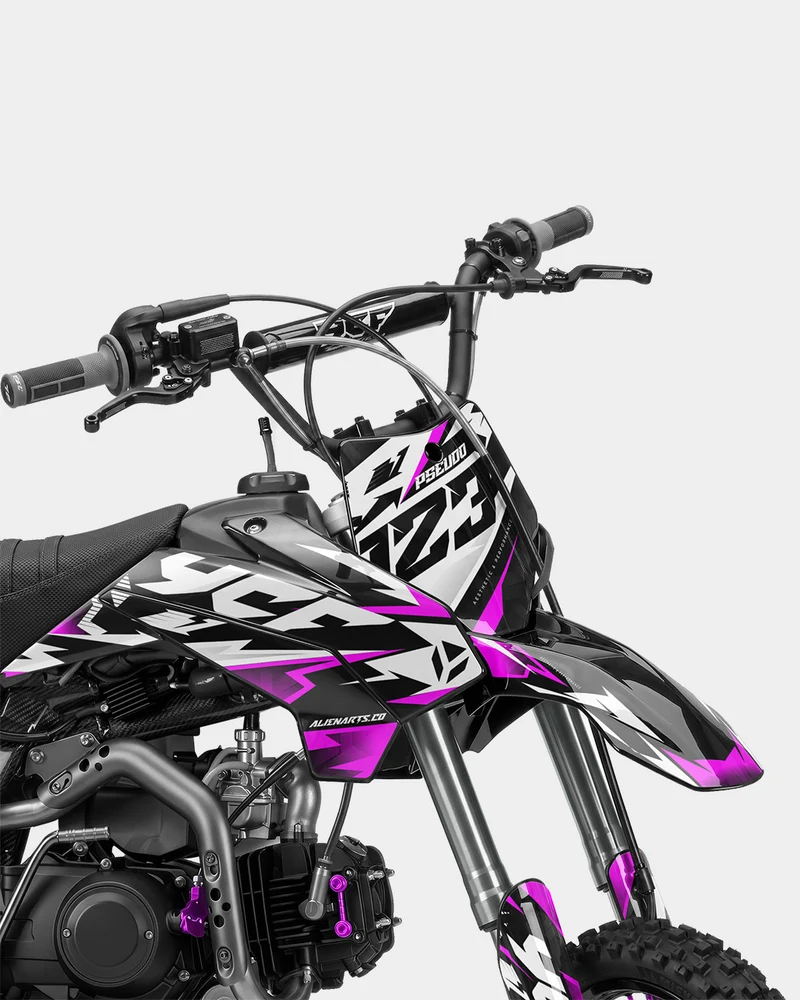 TOHARI - Kit Déco Dirt Bike Semi-Personnalisable - Rose
