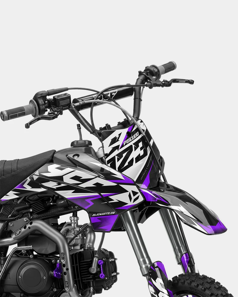 TOHARI - Kit Déco Dirt Bike Semi-Personnalisable - Violet