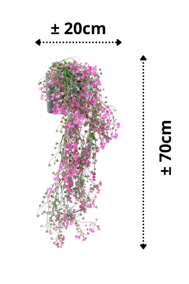 Rosa künstliche Hängepflanze 70cm