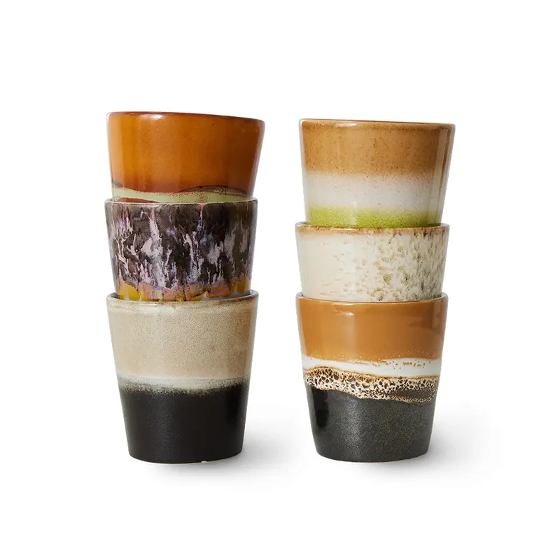 Kaffeebecher Keramik 6er Set Soil – HKliving 70s Ceramics