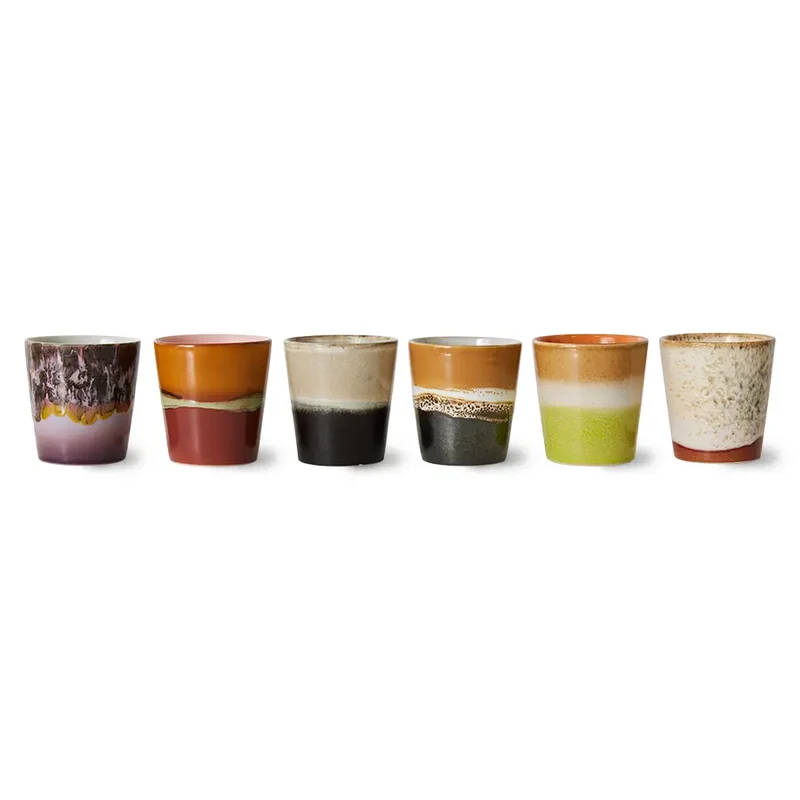 Kaffeebecher Keramik 6er Set Soil – HKliving 70s Ceramics