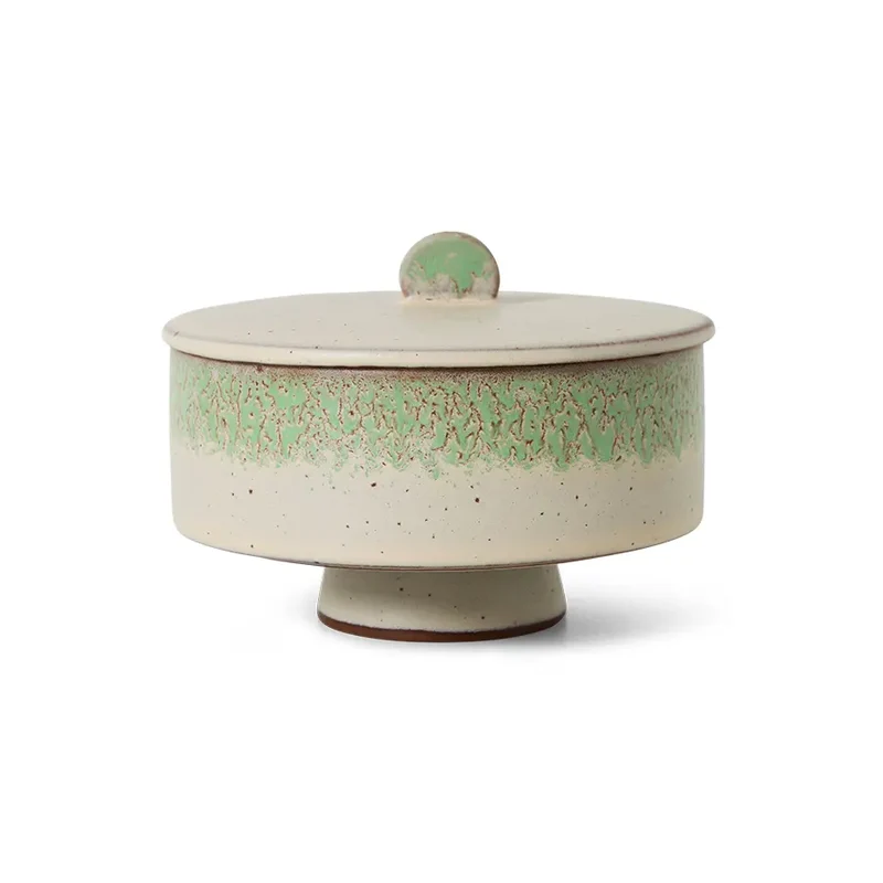 HKliving 70s Ceramics Bonbon Schale mit Deckel – Keramik, Slush