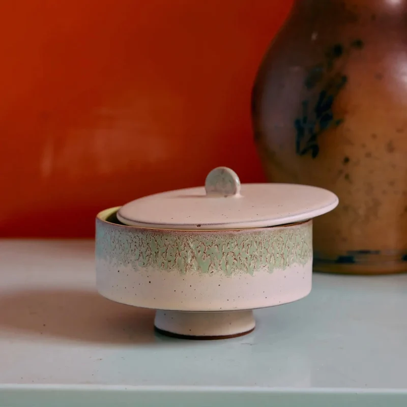 HKliving 70s Ceramics Bonbon Schale mit Deckel – Keramik, Slush