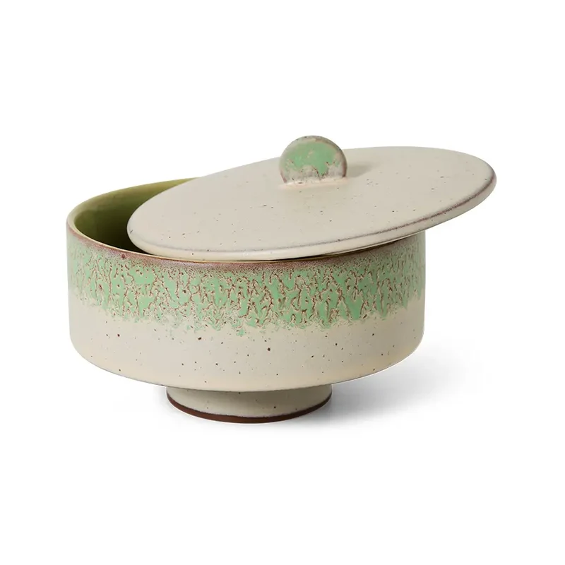 HKliving 70s Ceramics Bonbon Schale mit Deckel – Keramik, Slush