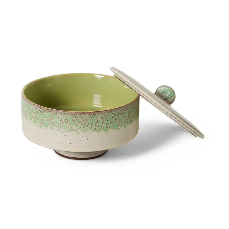 HKliving 70s Ceramics Bonbon Schale mit Deckel – Keramik, Slush