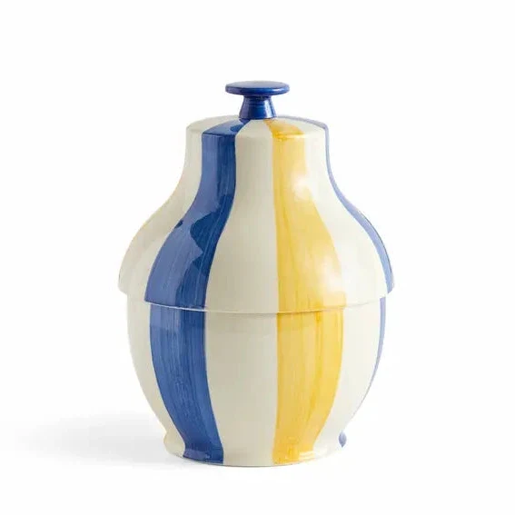 HAY Sobremesa Stripe Keksdose – Keramik, Ø 19 cm