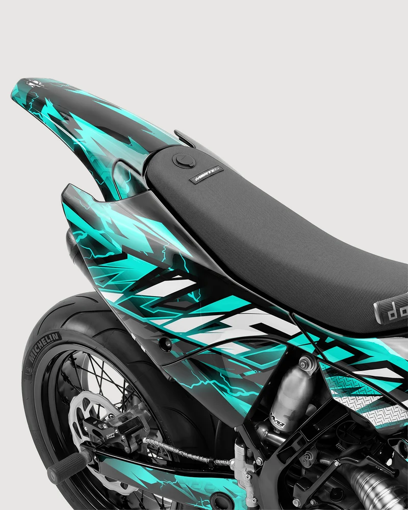 KINETIC - Kit Déco Supermotard Semi-Personnalisable - Turquoise