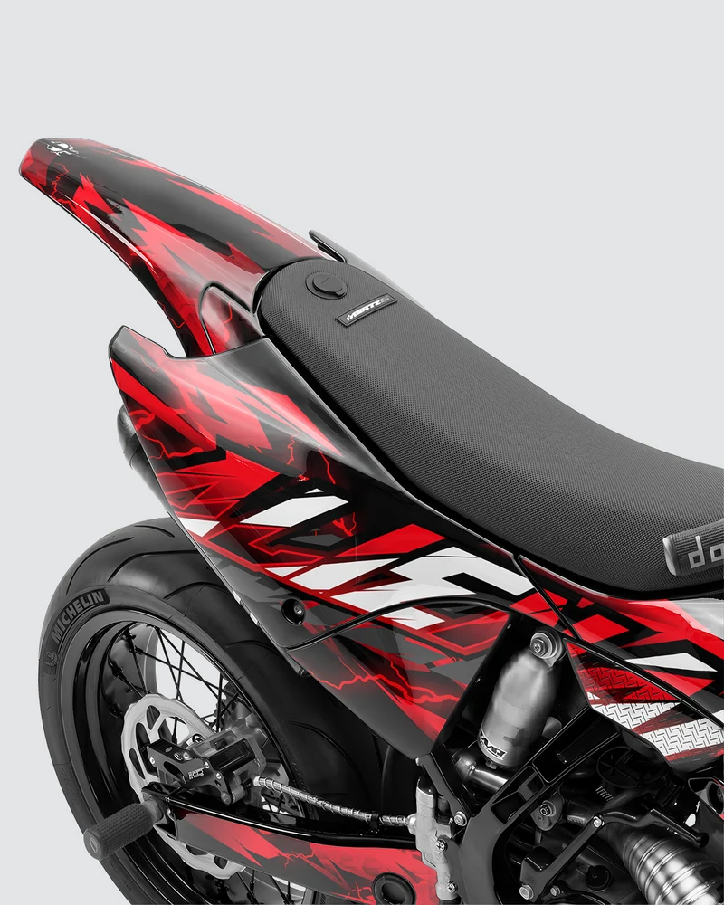 KINETIC - Kit Déco Supermotard Semi-Personnalisable - Rouge