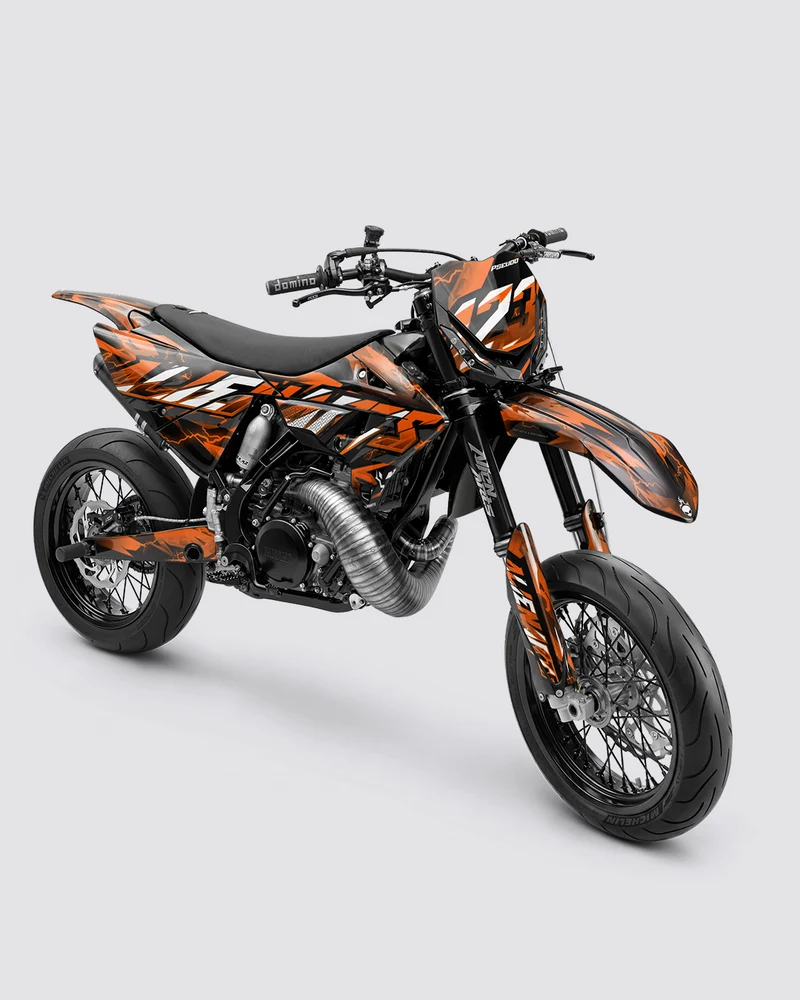 KINETIC - Kit Déco Supermotard Semi-Personnalisable - Orange