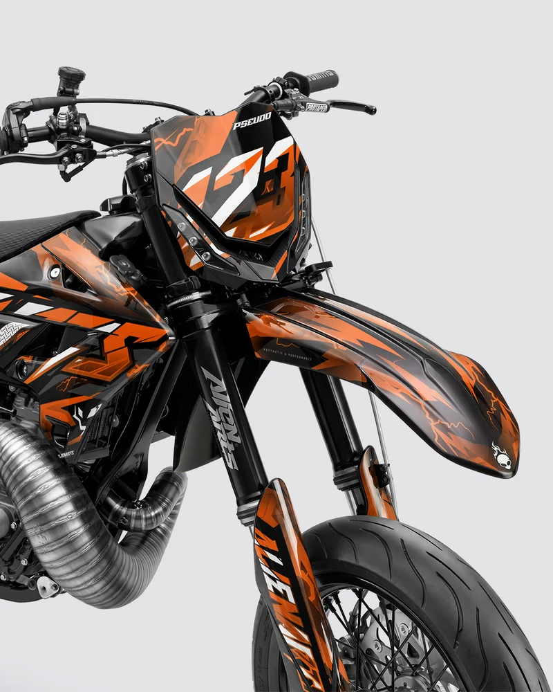 KINETIC - Kit Déco Supermotard Semi-Personnalisable - Orange