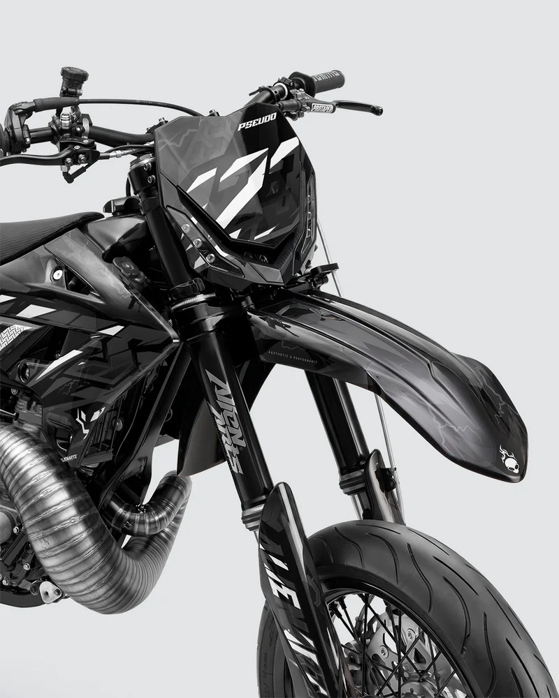 KINETIC - Kit Déco Supermotard Semi-Personnalisable - Noir