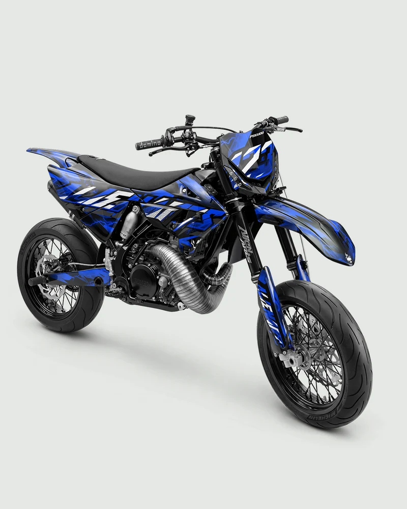 KINETIC - Kit Déco Supermotard Semi-Personnalisable - Bleu