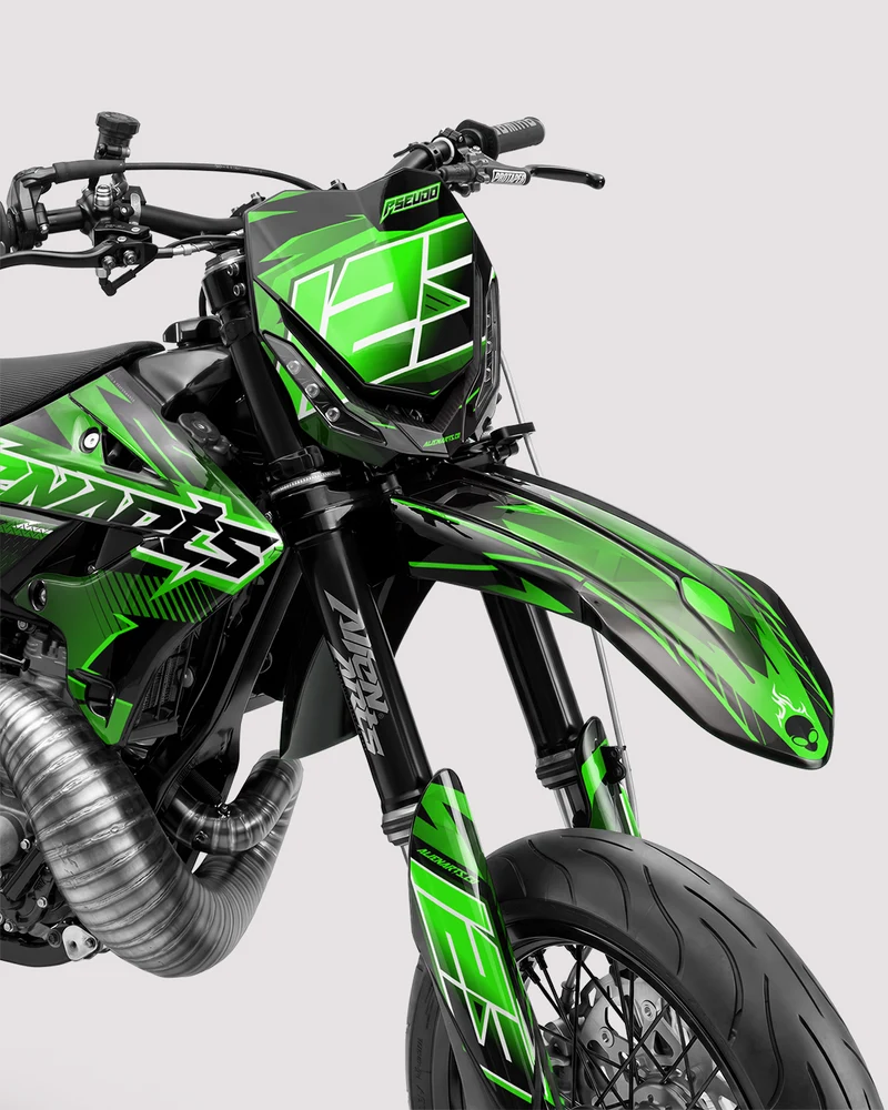IONIK - Kit Déco Supermotard Semi-Personnalisable - Vert
