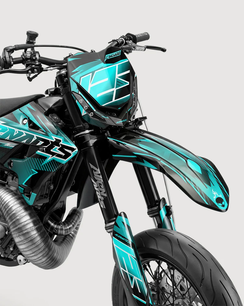 IONIK - Kit Déco Supermotard Semi-Personnalisable - Turquoise