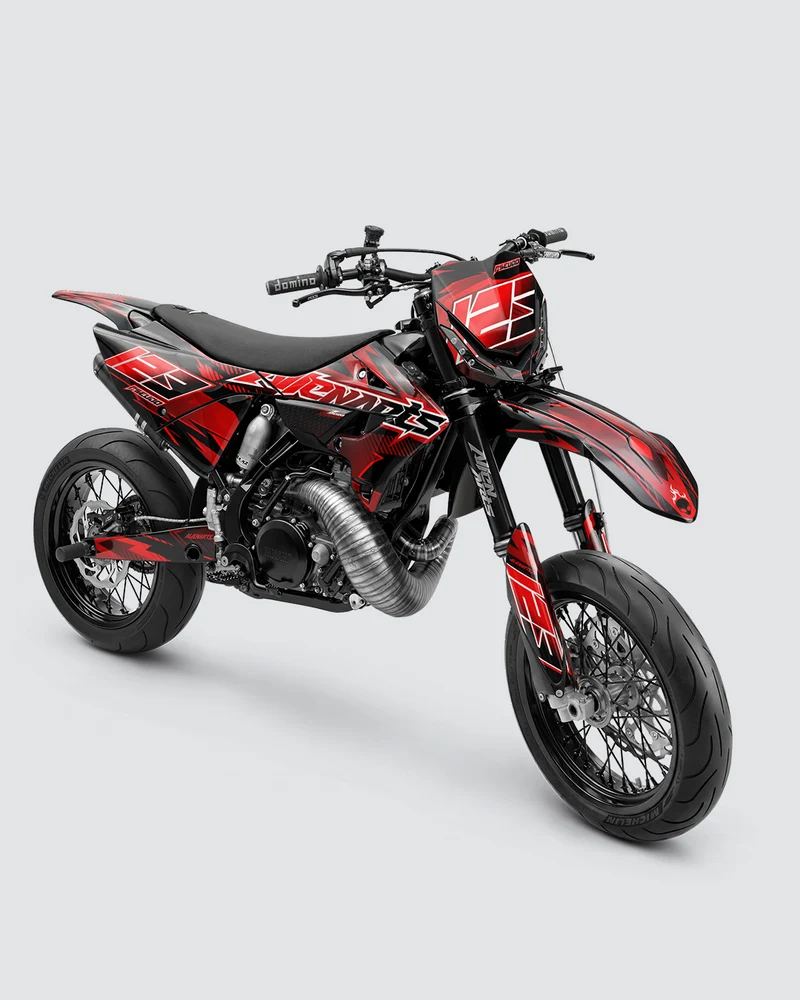 IONIK - Kit Déco Supermotard Semi-Personnalisable - Rouge