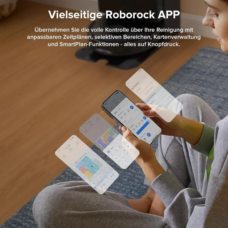 roborock QV 35A Set Saugroboter mit Wischfunktion mit 8.000 Pa Saugkraft