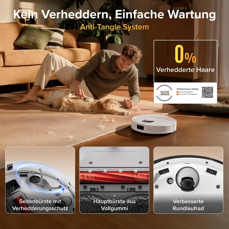roborock Qrevo S5V Saugroboter mit Wischfunktion&Hebarem Wischmopp