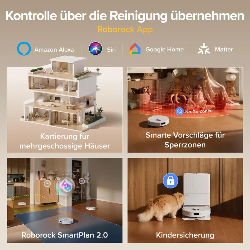 roborock Qrevo S5V Saugroboter mit Wischfunktion&Hebarem Wischmopp