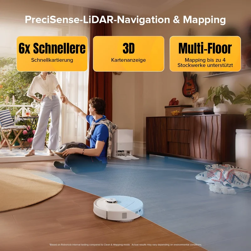 roborock Qrevo S5V Saugroboter mit Wischfunktion&Hebarem Wischmopp