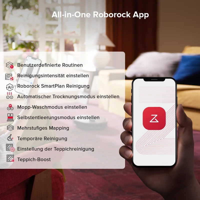 roborock Qrevo S5V Saugroboter mit Wischfunktion&Hebarem Wischmopp