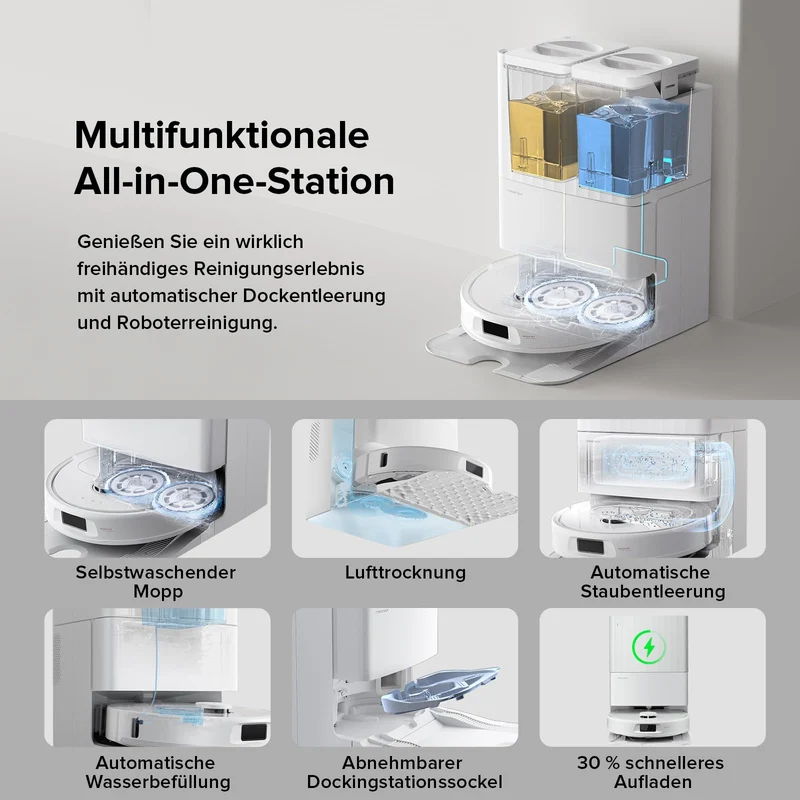 roborock Qrevo S5V Saugroboter mit Wischfunktion&Hebarem Wischmopp