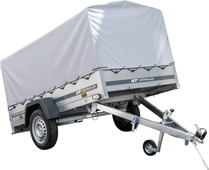 UNITRAILER Trailer Car 230 x 125 cm Garden Trailer 230 Tilting Unitrailer 750 kg with Jockey Wheel