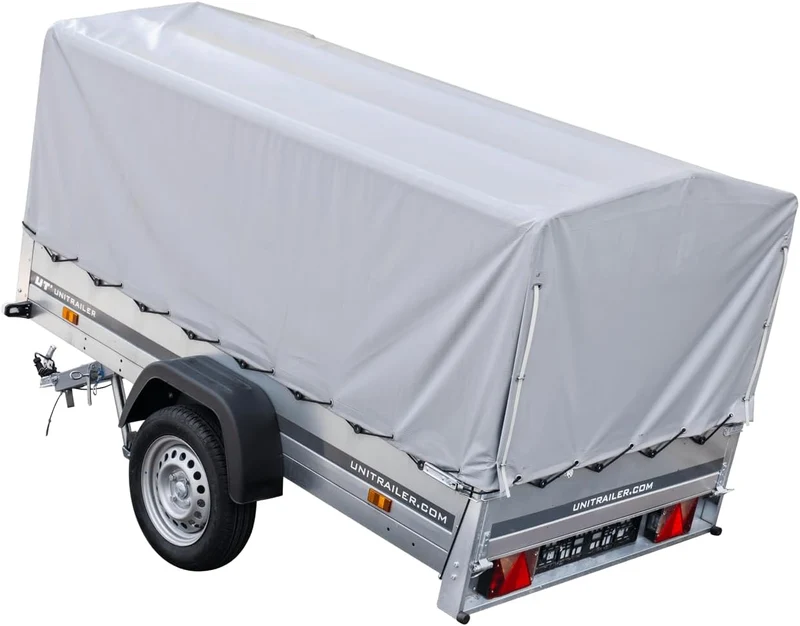 UNITRAILER Trailer Car 230 x 125 cm Garden Trailer 230 Tilting Unitrailer 750 kg with Jockey Wheel