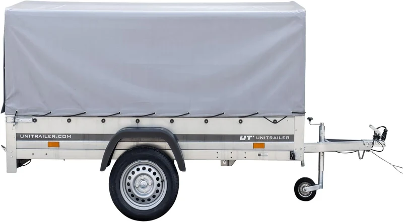 UNITRAILER Trailer Car 230 x 125 cm Garden Trailer 230 Tilting Unitrailer 750 kg with Jockey Wheel