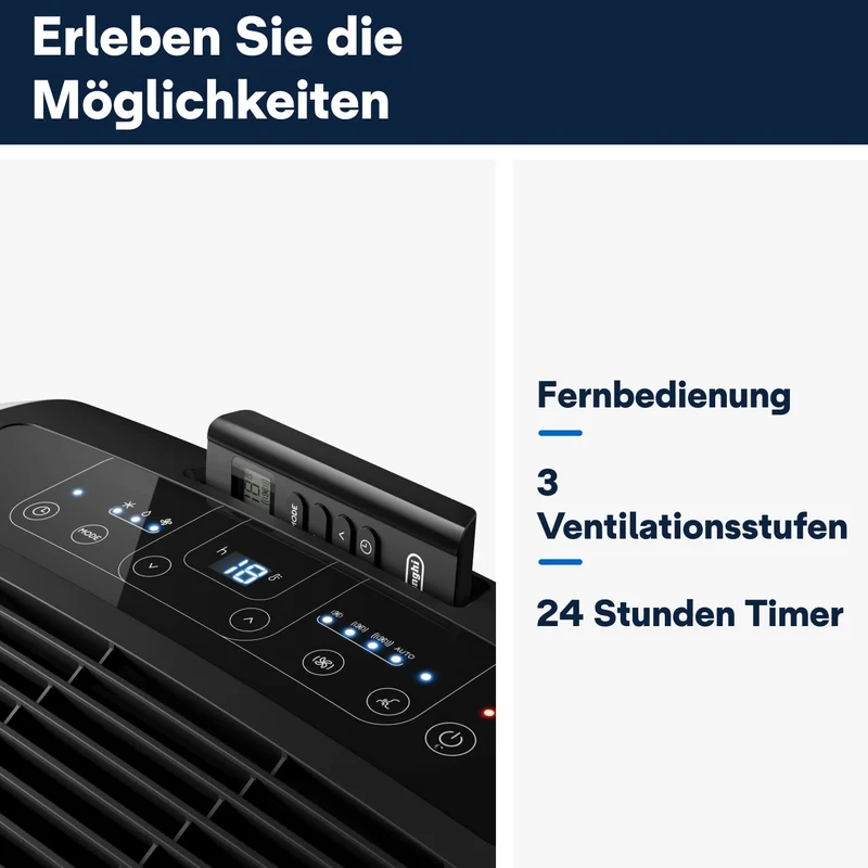 De'Longhi Pinguino - 3-in-1 Mobiles Klimagerät, für Räume bis 27 m²