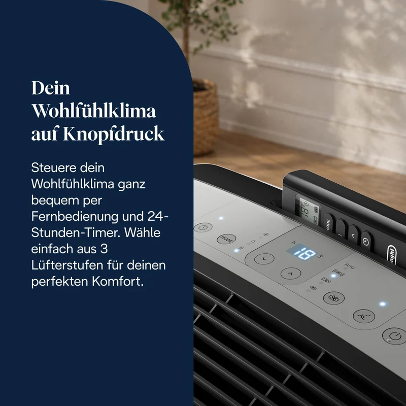 De'Longhi Pinguino - 3-in-1 Mobiles Klimagerät, für Räume bis 27 m²